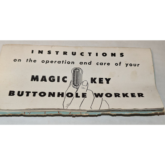 Vintage Magic Key Sewing Machine Attach Maker Buttonholer Case Tools - Picture 4 of 12